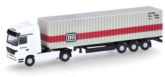 BREKINA Mercedes-Benz LP338 + Semi-Remporte Container 20ft DB HO 1/87 - Excellent État
