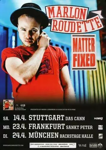 Marlon Roudette - Matter Fixed , Stuttgart 2012 | Konzertplakat | Poster