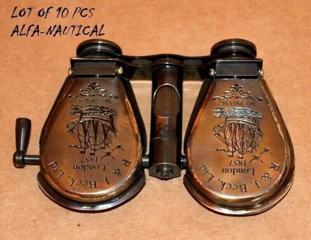 Antique Maritime Brass Monocular Nautical Binocular Spyglass Lot Of 10 Pieces