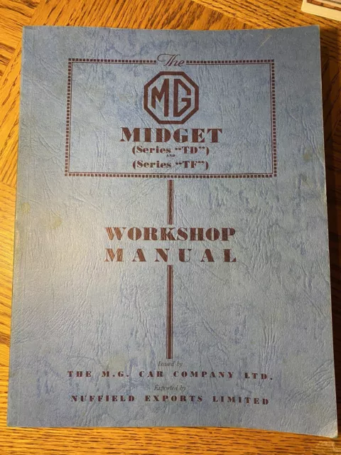 MG Midget TD TF Factory Workshop Manual Guide Book Service & Repair - EUC