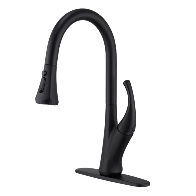 Tulip Spray Wand High Arc Pull Down Single Handle Deck Mount Kitchen Faucet