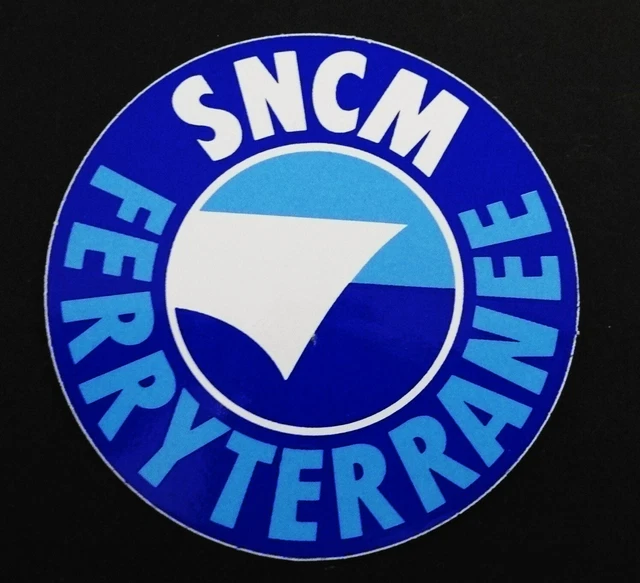 Autocollant Vintage Ferrytour SNCM Années 80 - Compagnie Maritime Ferry Marseille