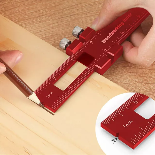 Woodworking Tools Ruler Scriber Positioning Scribing Gauge Ruler Measuring ToYB
