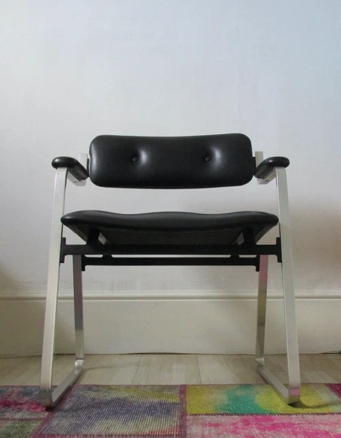 Mid Century William Plunkett  Brushed Steel Desk chair