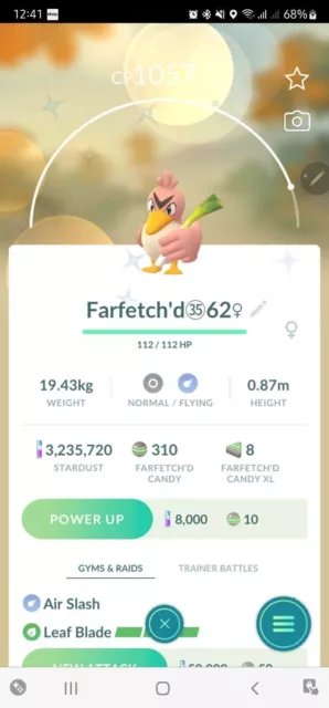 Pokemon Shiny farfetch'd Farfetchd Kanto Mini P T C 60k