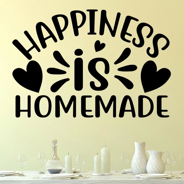 Happiness Is Homemade v5 Wall Sticker Decal Quote Family Bedroom Kitchen Décor