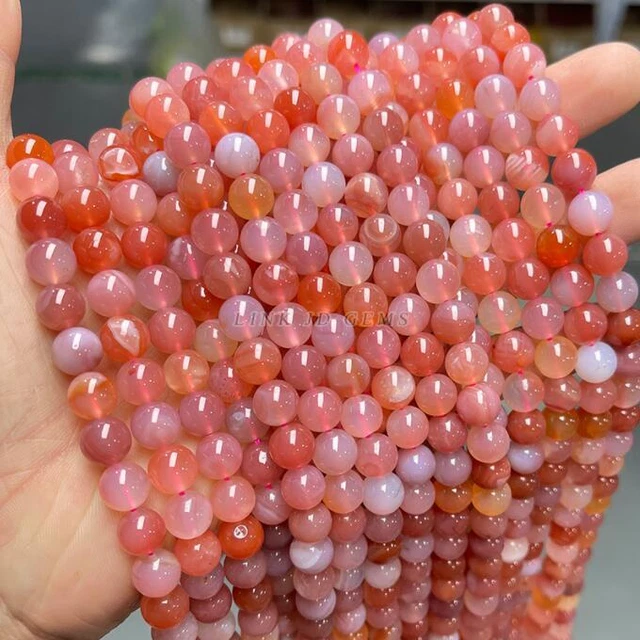 6mm Crimson Salt Source Agate Round Beads Gradual Pink Agate Scattered Beads