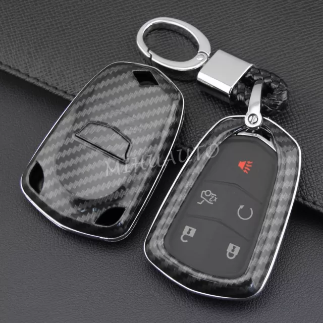 Carbon Fiber Smart Key Fob Cover Case For Cadillac CT6 XT4 XT5 XT6 XTS Escalade