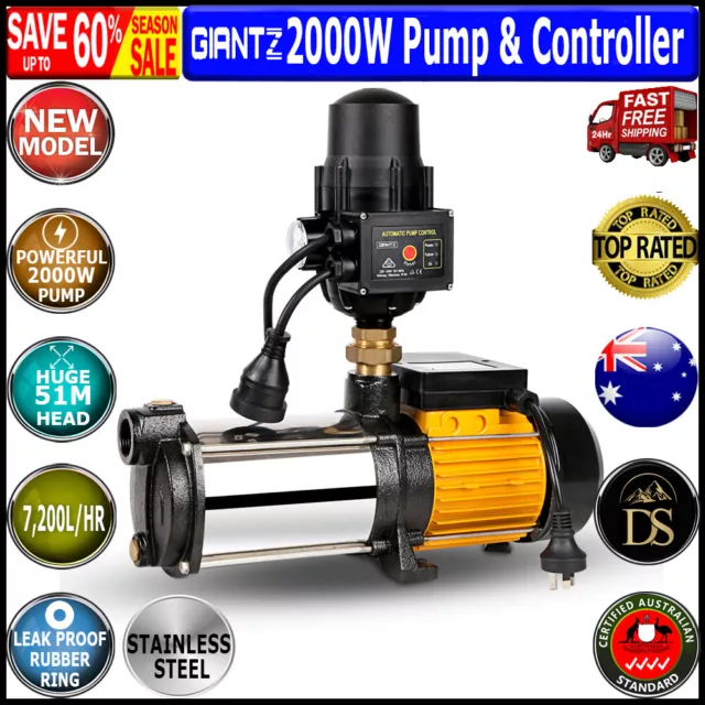 Giantz High Pressure Water Pump Multi Stage Garden Farm Rain Tank Irrigation New