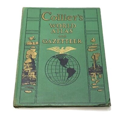 Collier's World Atlas and Gazetteer (1943 Hardcover, Signature)