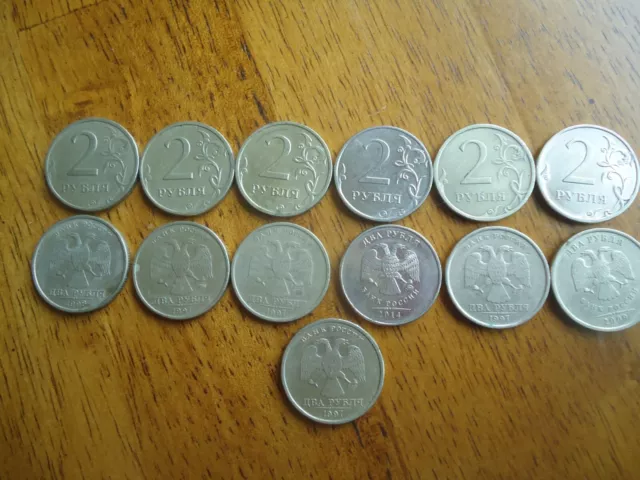(13) 1997 - 2014 RUSSIA Coins 2 ROUBLES *