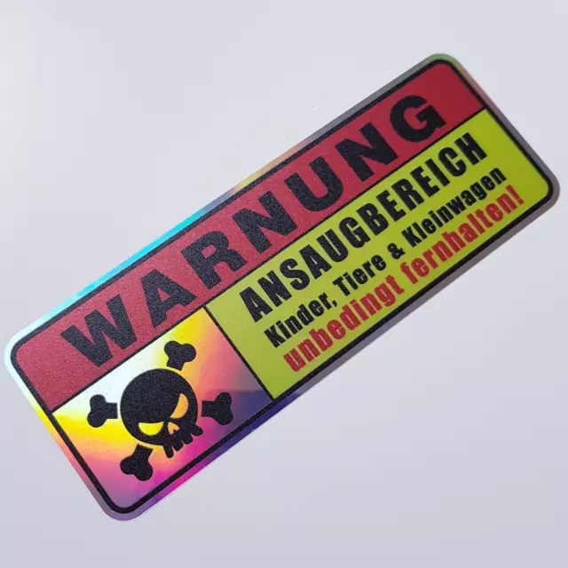 Warnung Ansaugbereich 13,5x5cm Auto Aufkleber Flip Flop schwarz Tuning Sticker