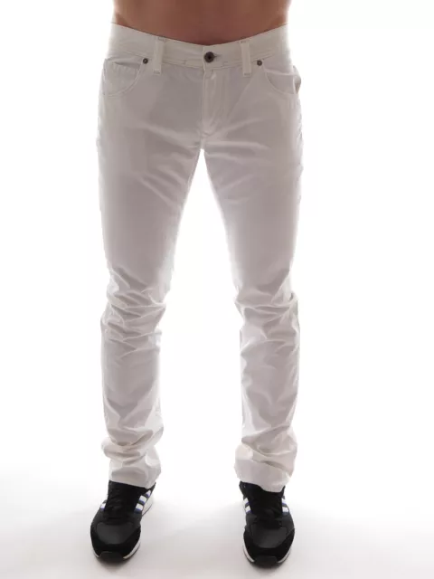 Freesoul Pantaloni di Stoffa Pantaloni Estivi Buran Bianco Gamba Dritta Cuciture