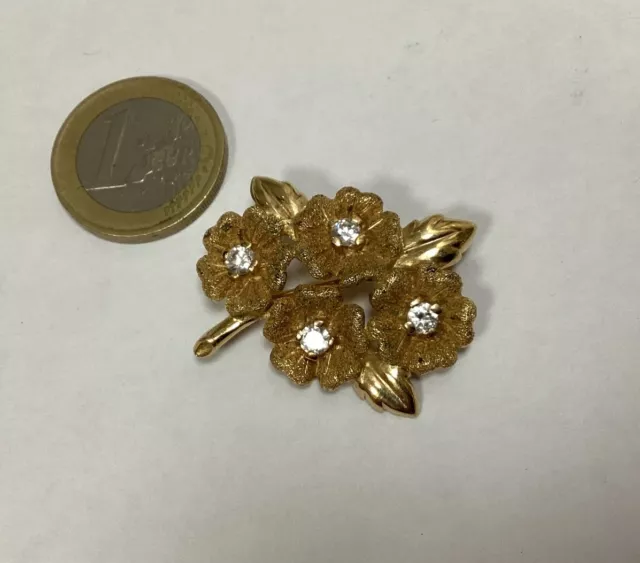 Magnifique Broche De Créateur En Plaqué Or Signée - Vintage Jewerelly