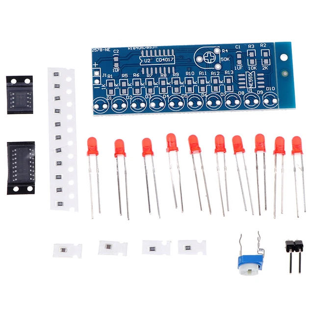 2 Pcs Acqua Che Scorre Modulo Luce NE555 E CD4017 LED Chaser Ha CONDOTTO La Luce di Corsa Kit Fai da TE Circuito Elettronico