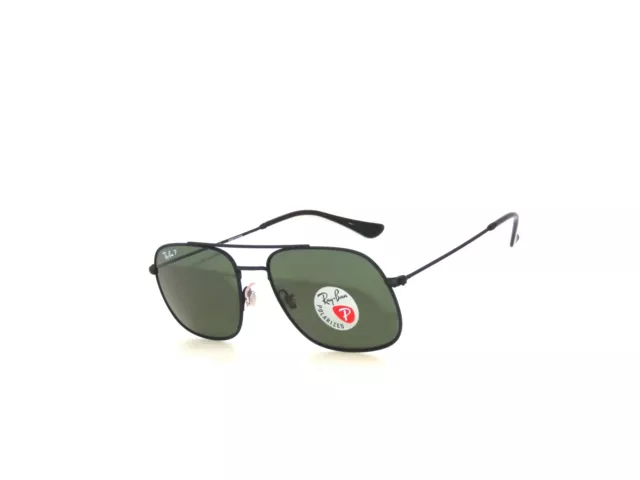 Ray Ban Andrea RB3595 90149A 56 Rubber Dark Green Polarized Sunglasses  RAYBAN
