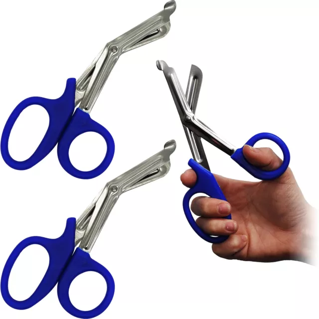 Surgimax Premium CE Tough Pro Tuff Cut Shear Scissors Large 18cm Blue Twin Pack