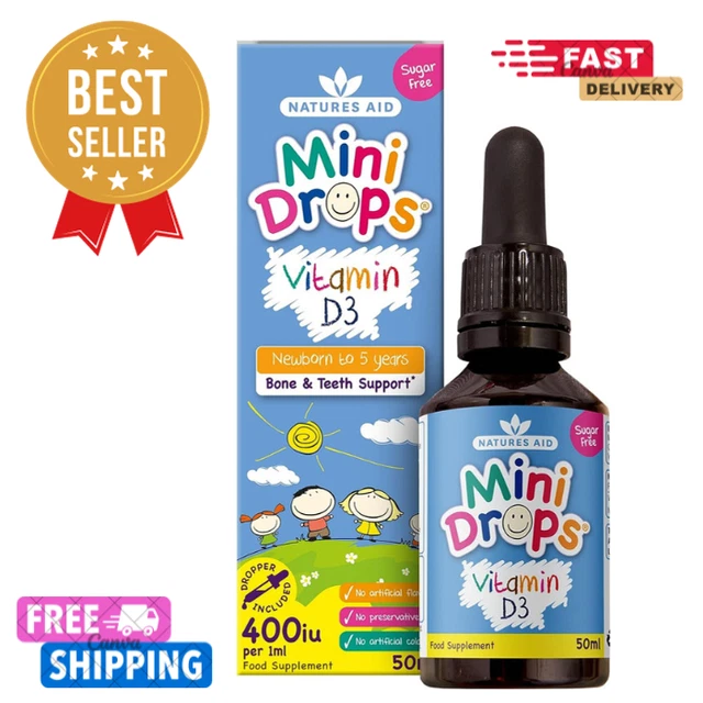 VITAMIN D3 MINI Drops for Baby Kids Child Bones Teeth Immune Function