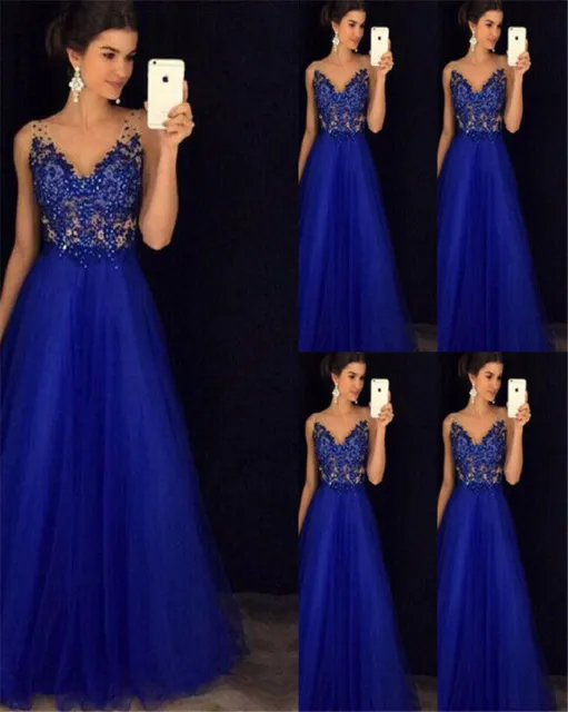 Long Party🔥 Evening Ball Gown Prom Bridesmaid Womens Formal Dresses Wedding UK