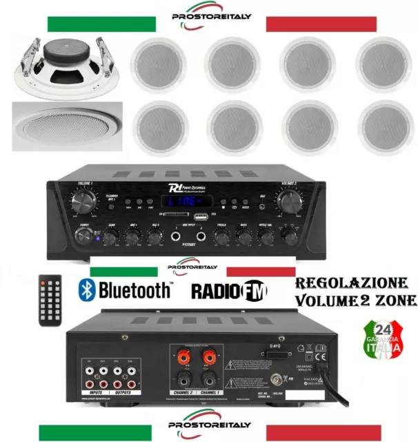 Kit Audio Filodiffusione 2C Controffitto Volume Separabili  Bluetooth Radio Fm