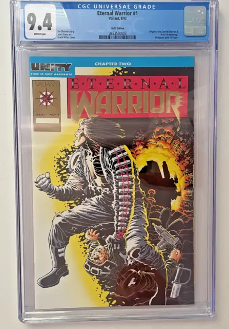 Eternal Warrior #1 CGC 9.4 Gold Embossed Edition Valiant Comic 1992 Jim Shooter
