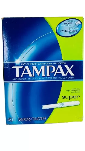 Tampax Anti-Slip Cardboard Applicator Tampons Super Absorbency Pack of 40