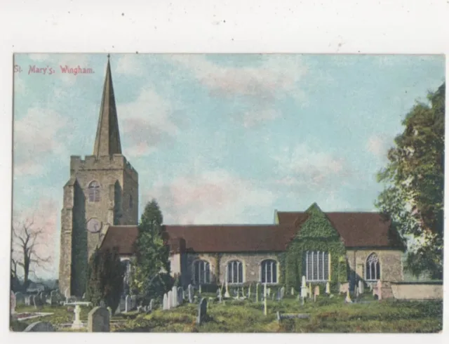St. Marys Kirche Wingham Kent Vintage Postkarte JG Charlton 666a