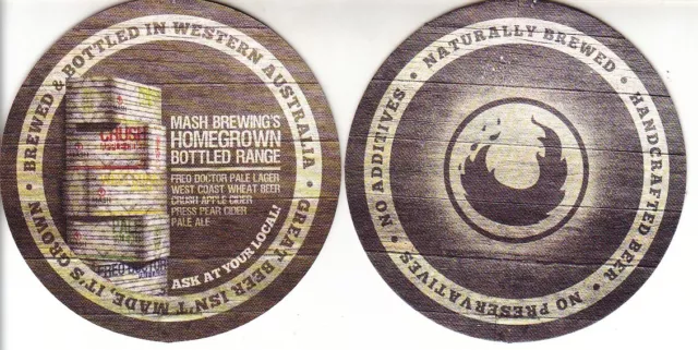 Mash Brewing Press Pear Cider 95mm Australian round Coaster Beermat