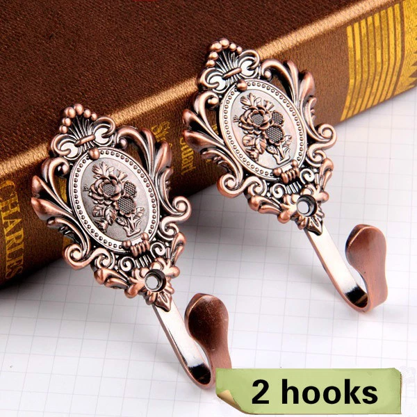 2 X Curtain Hooks Drape Rose Strong Tieback Wall Holders Tassel Towel Hanger