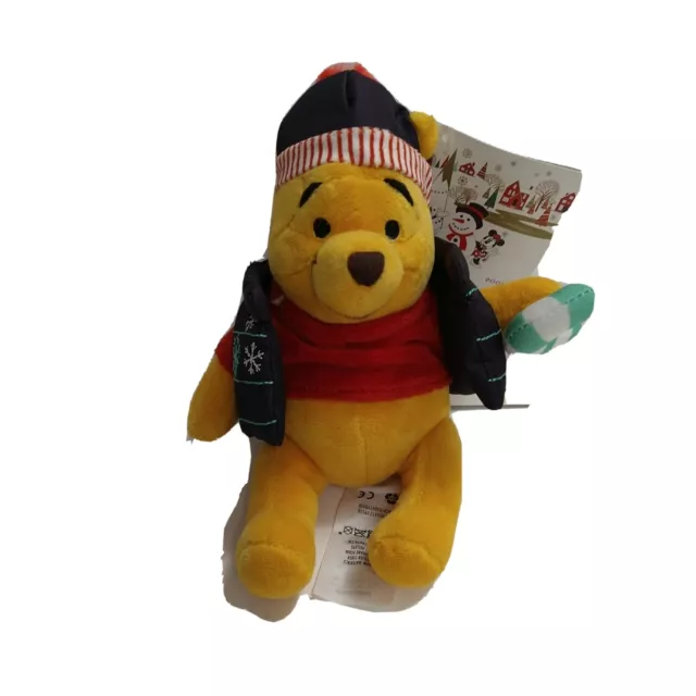 Disney Winnie The Pooh Plush Stuffed Animal Toy Winter Christmas 6" NEW