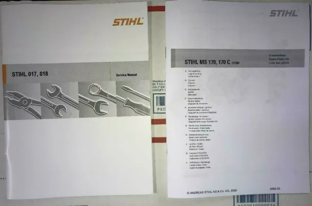 Manual de servicio de motosierra Stihl MS170 C como nueva 170 MS170 C