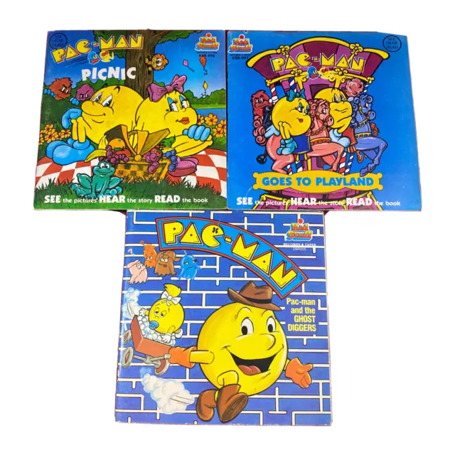 3 Kid Stuff Pac-Man Records & Books Picnic, Goes To Playland & The Ghost Diggers