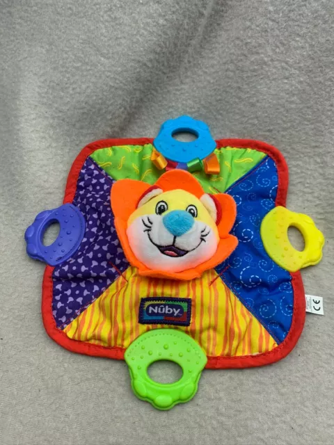 Nuby Plush Teething Blankie, Lion, Babies Comfort Teether Age 0 months+