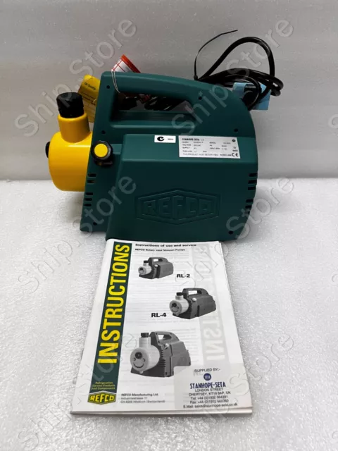 REFCO RL-2 2-stage vacuum pump Free air displacement: 35 l/min, connection 1/4"