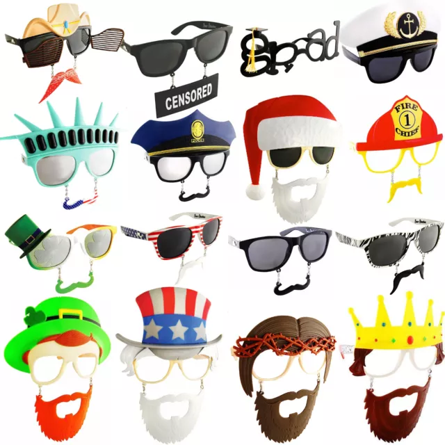 Sunstache Moustache Sunglasses (Choose Your Style) Shades Costume Accessory