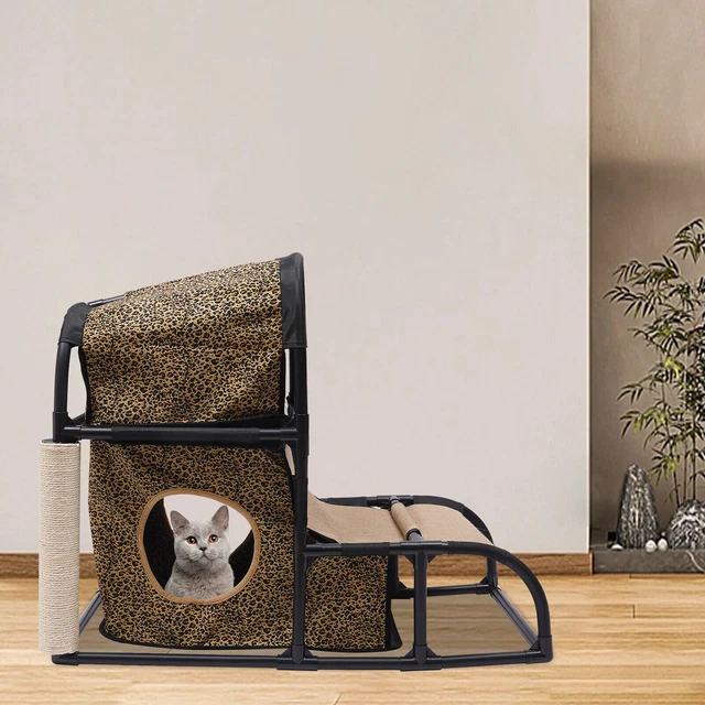 5 in 1 Cat Tree Tower Bed Furniture Scratching Post Pet Kitten Play House New US