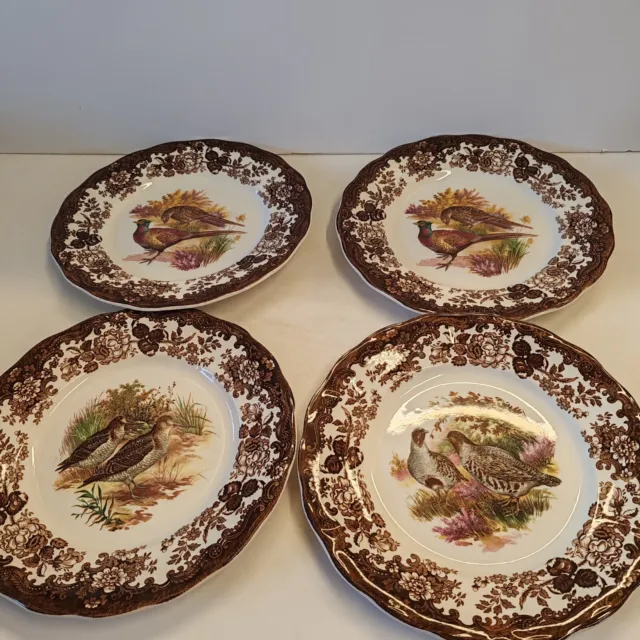 4x Royal Worcester Palissy Game Series  Dinner Plates