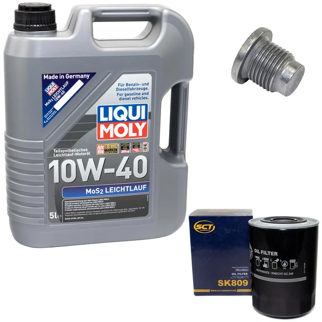 Motoröl Set 10W-40 5 Liter + Ölfilter SK 809 + schraube für Renault Master II