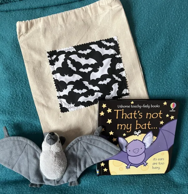 That's Not My Bat…. Feely book, Grey Plush Toy With sack, baby/toddler gift?