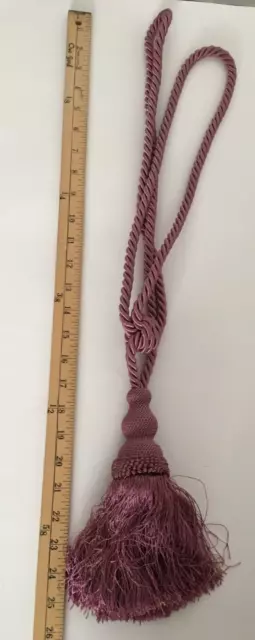 1 Large Tassel Rope Tieback Window Treatment Curtain Drapery dusty Rose
