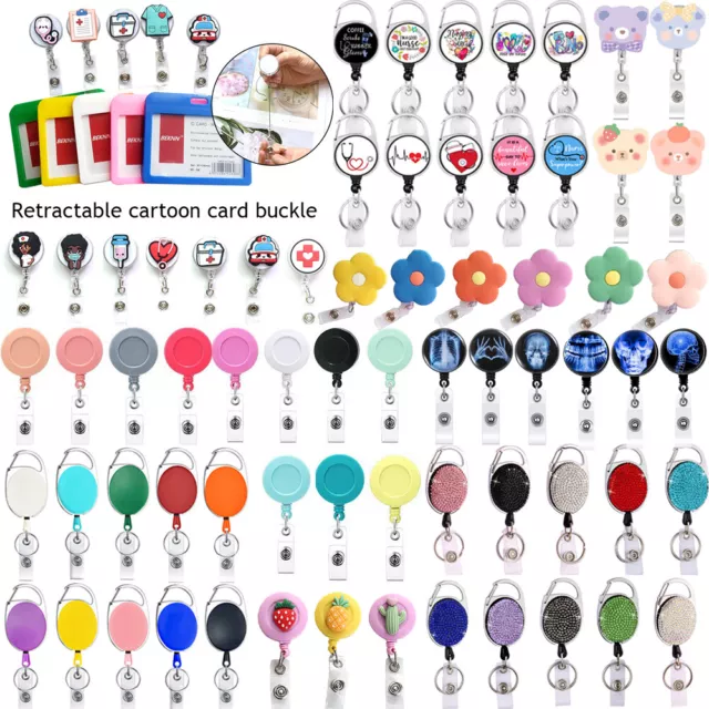 Nurse Doctor Badge Holder Retractable Badge Reel ID Card Clips Name Card Holder~