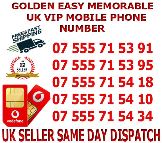 Golden Easy Memorable Uk Vip Mobile Phone Number Sim ( Vodafone  Network) B 22