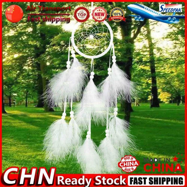 Blanc de DreamCatcher la main Dream Catcher Net avec plumes mur voiture suspendu