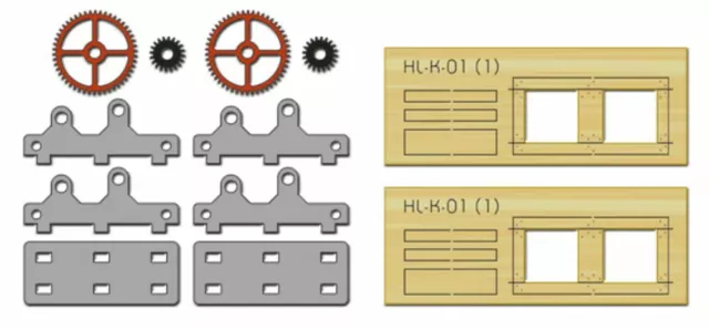 Proses 1/87 : HL-K-01 pièces machines (engrenages), lot de 2 (découpe laser) - cargaison 3
