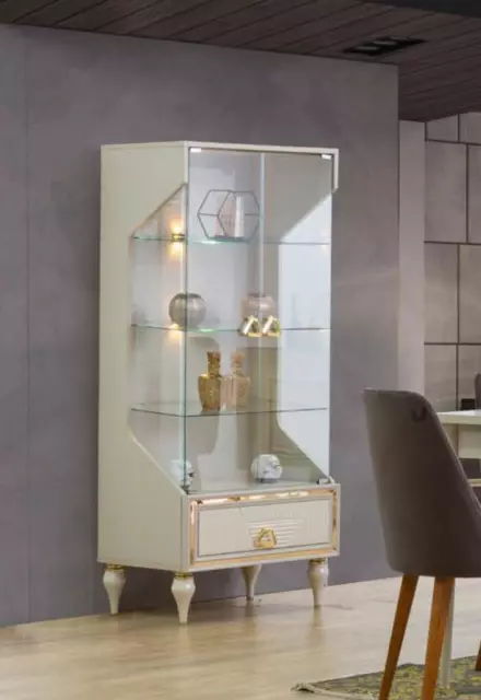 Glas Holz Vitrinen Schrank Vitrine Wohnzimmer Möbel Anrichte Schränke Luxus Neu