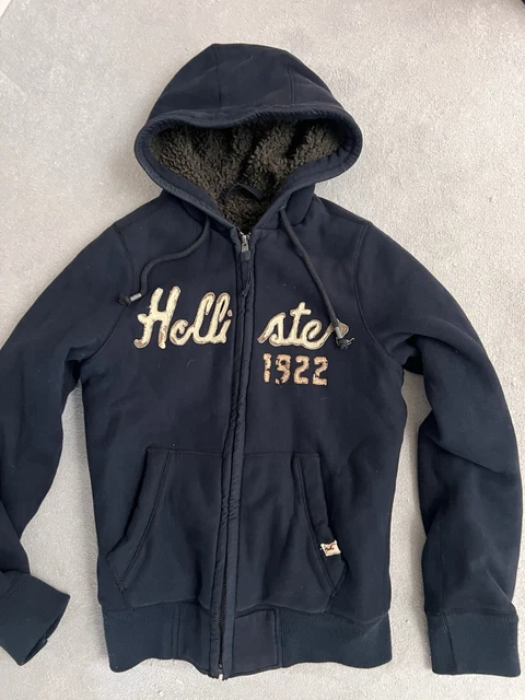 HOLLISTER LOGO MENS Hoodie Fur Lined Full Zip Hooded Winter Jacket Size M 20.00 PicClick UK