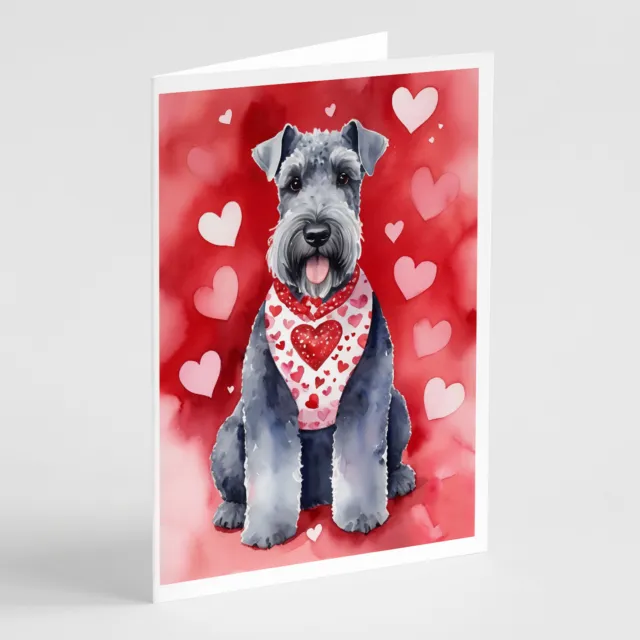 Kerry Blue Terrier My Valentine Greeting Cards Envelopes Pack 8 DAC5372GCA7P