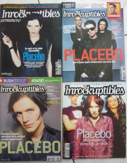 Lot de 4 Magazines Les Inrockuptibles PLACEBO