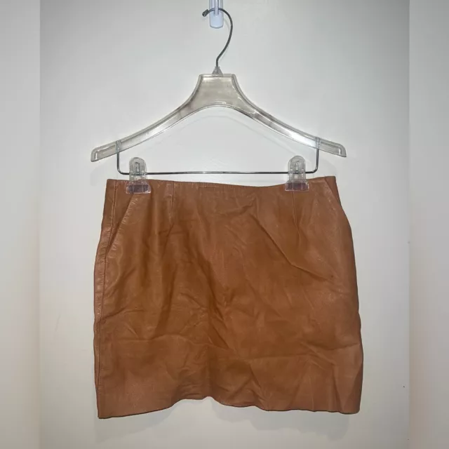 Red Valentino Brown Leather Skirt Size S