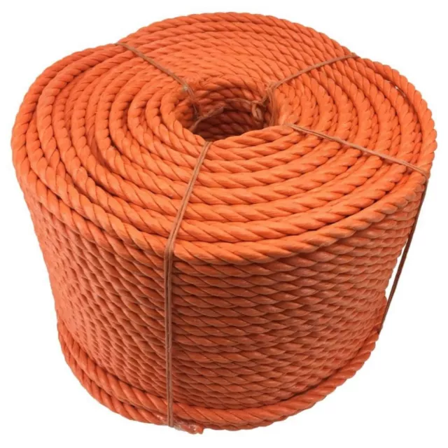 PP gedreht Seil 6 8 10 12mm orange Meterware Kunststoff Allzweckseil neu